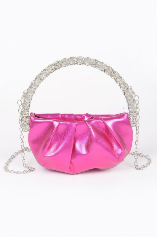 Mini Metallic Crossbody with Stone Handle