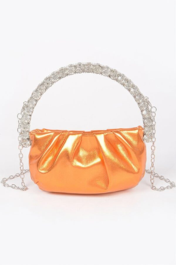 Mini Metallic Crossbody with Stone Handle