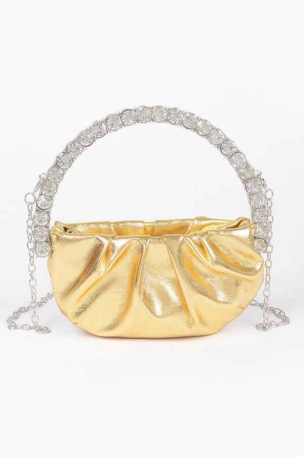 Mini Metallic Crossbody with Stone Handle