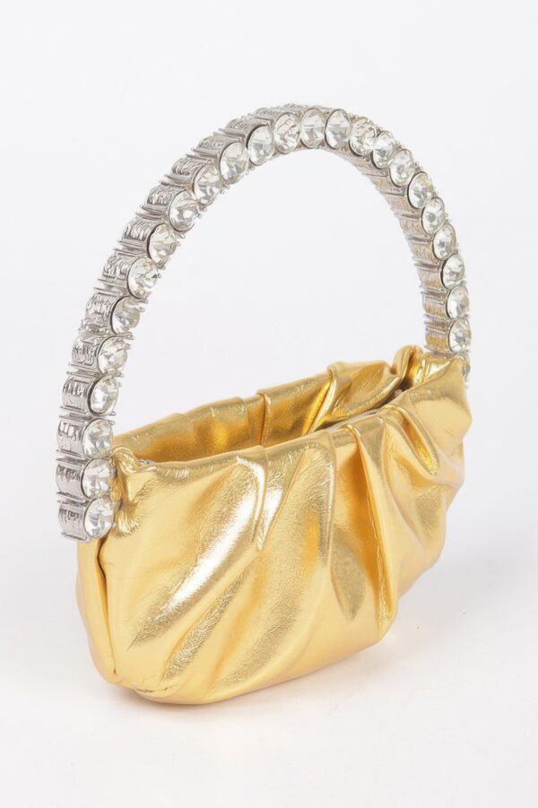 Mini Metallic Crossbody with Stone Handle
