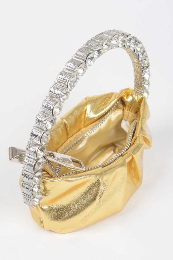 Mini Metallic Crossbody with Stone Handle