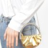 Mini Metallic Crossbody with Stone Handle