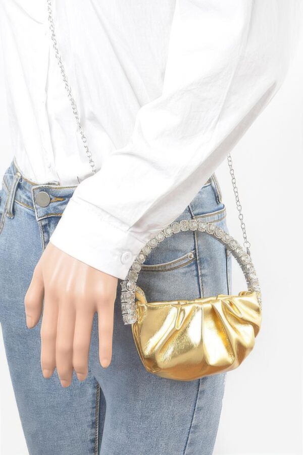 Mini Metallic Crossbody with Stone Handle
