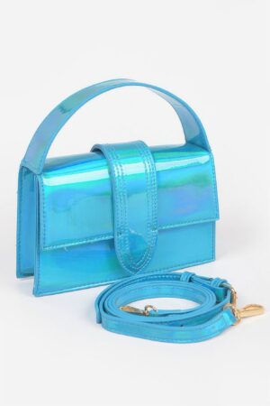 Metallic Top Handle Crossbody Bag – Structured Mini