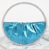 Luna Metallic Crescent Bag with Stone Handle