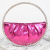 Luna Metallic Crescent Bag with Stone Handle
