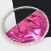 Luna Metallic Crescent Bag with Stone Handle