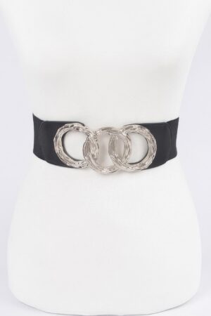 Triple O Ring Elastic Waist Belt – Wide O-Ring Buckle
