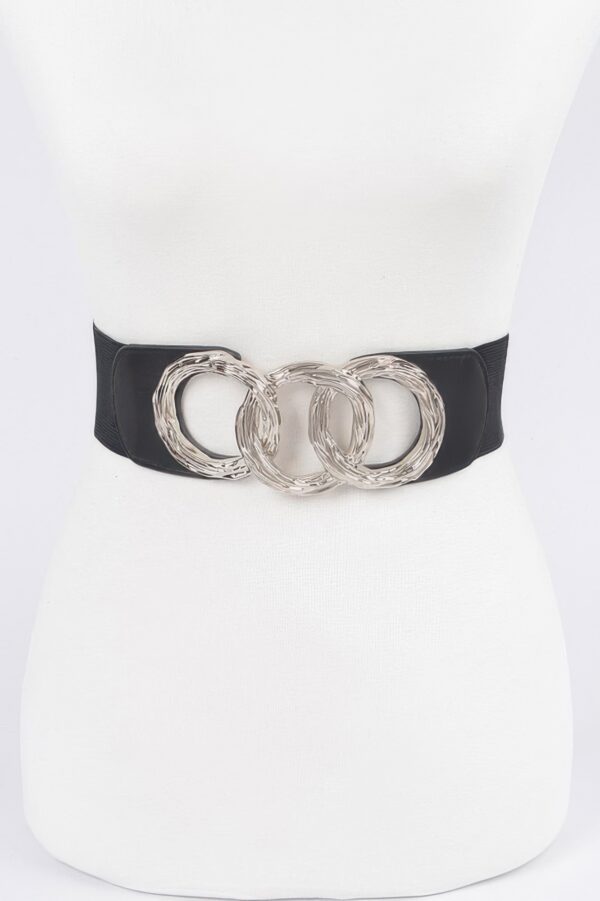 Triple O Ring Elastic Waist Belt – Wide O-Ring Buckle