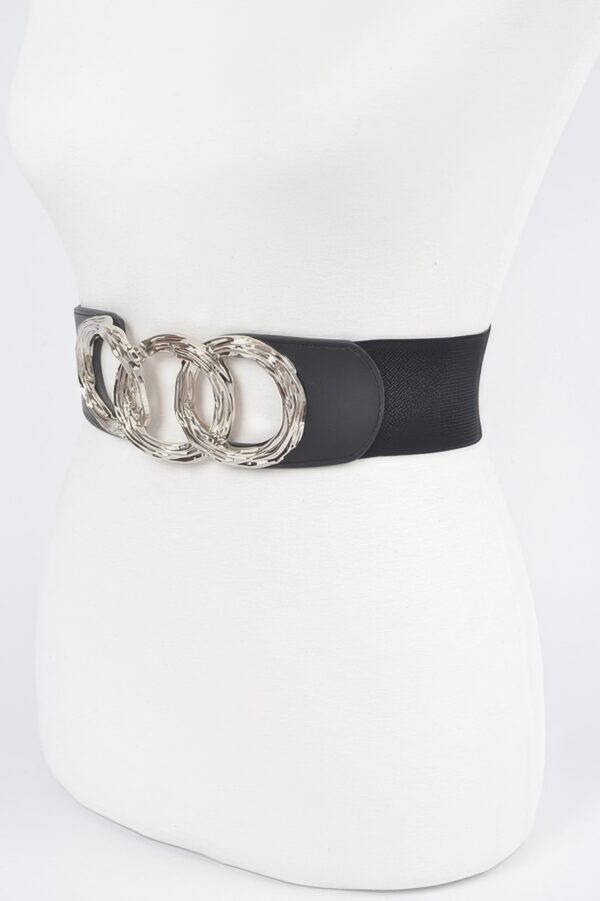 Triple O Ring Elastic Waist Belt – Wide O-Ring Buckle