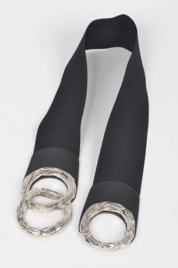 Triple O Ring Elastic Waist Belt – Wide O-Ring Buckle