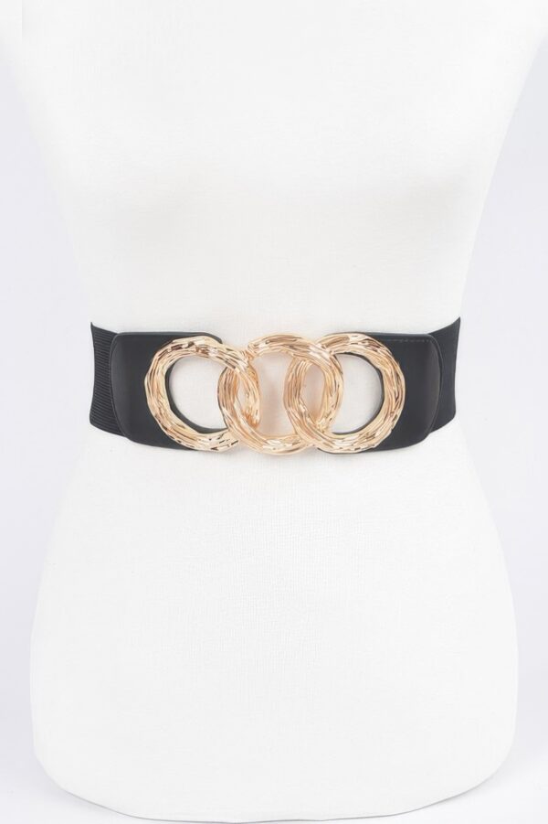 Triple O Ring Elastic Waist Belt – Wide O-Ring Buckle