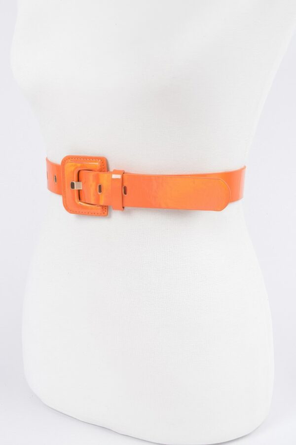 Hologram Metallic Slim Belt – Glossy Holographic Finish