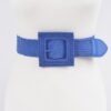 Square Straw Buckle Belt – Wide Elastic Waist Cinch