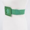 Square Straw Buckle Belt – Wide Elastic Waist Cinch