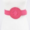 Handmade Round Bamboo Buckle Elastic Belt
