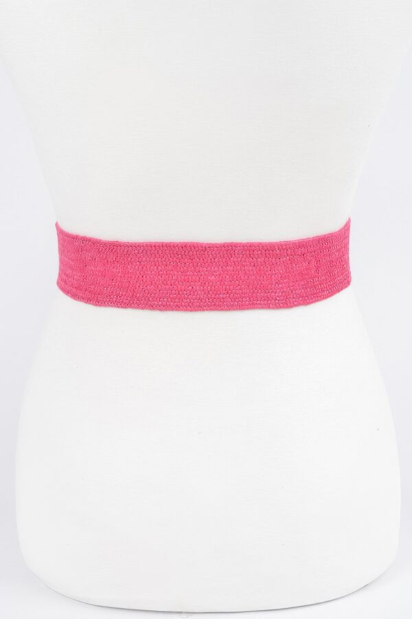 Handmade Round Bamboo Buckle Elastic Belt