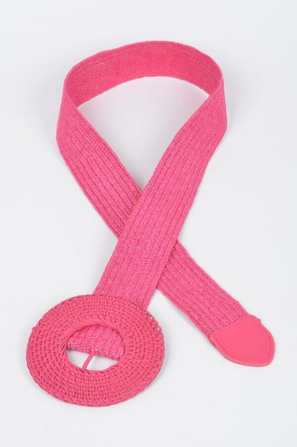 Handmade Round Bamboo Buckle Elastic Belt