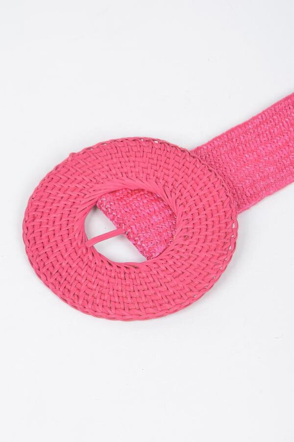 Handmade Round Bamboo Buckle Elastic Belt