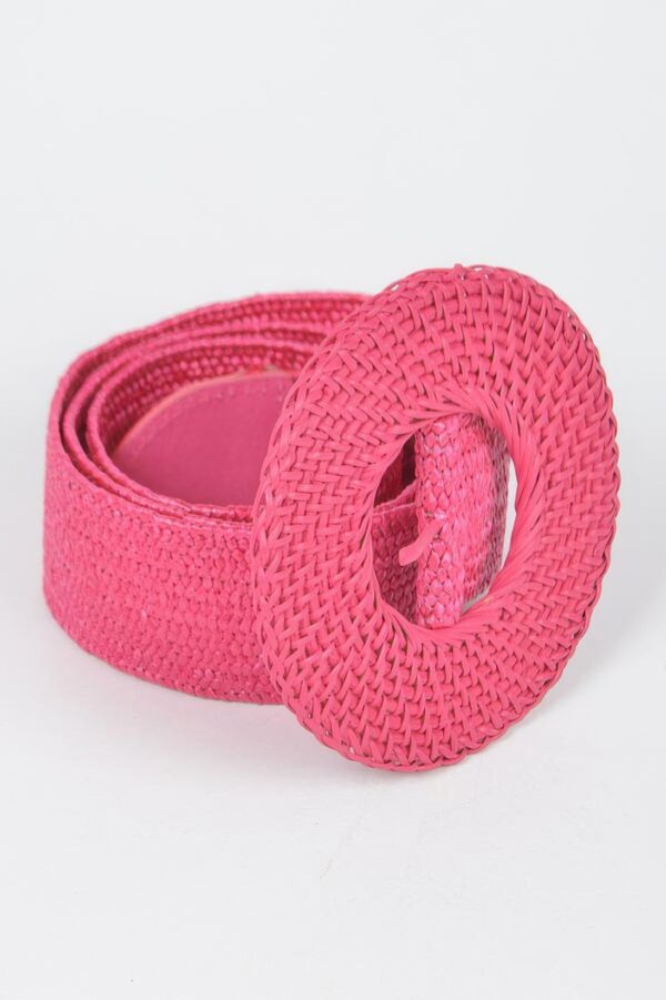 Handmade Round Bamboo Buckle Elastic Belt