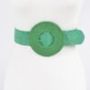 Handmade Round Bamboo Buckle Elastic Belt