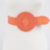 Handmade Round Bamboo Buckle Elastic Belt