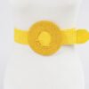 Handmade Round Bamboo Buckle Elastic Belt