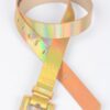 Plus-Size Holographic Metallic Belt – Slim Hologram Finish