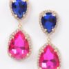 Multi-Color Faceted Drop Earrings – Mid-Length