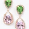 Multi-Color Faceted Drop Earrings – Mid-Length