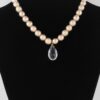 Faceted Clear Teardrop Bead Necklace – 16″ Mid-Length