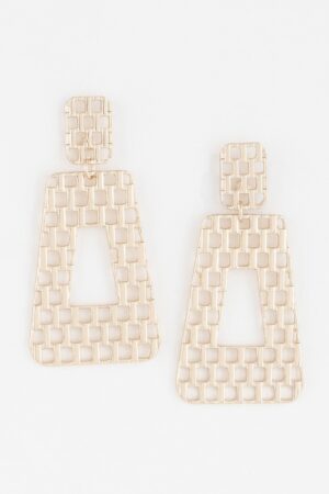 Link Chain Cut Drop Earrings – Oversized Metal Links