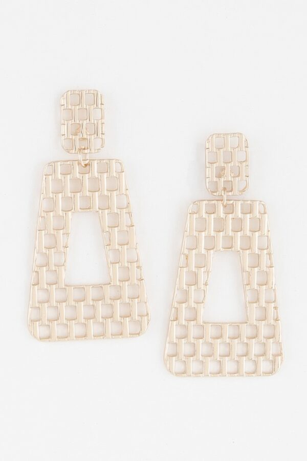 Link Chain Cut Drop Earrings – Oversized Metal Links
