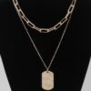 Double-Layer Tag Chain Necklace – Minimal Two-Chain