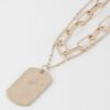 Double-Layer Tag Chain Necklace – Minimal Two-Chain