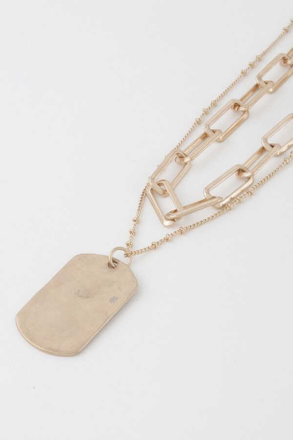 Double-Layer Tag Chain Necklace – Minimal Two-Chain
