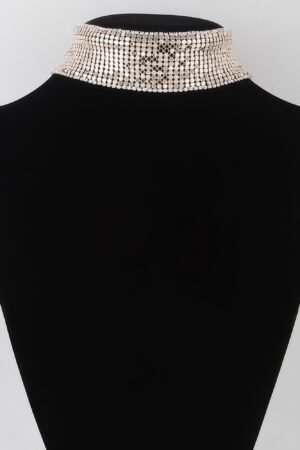Wide Sequin Choker Necklace – Reflective Panel