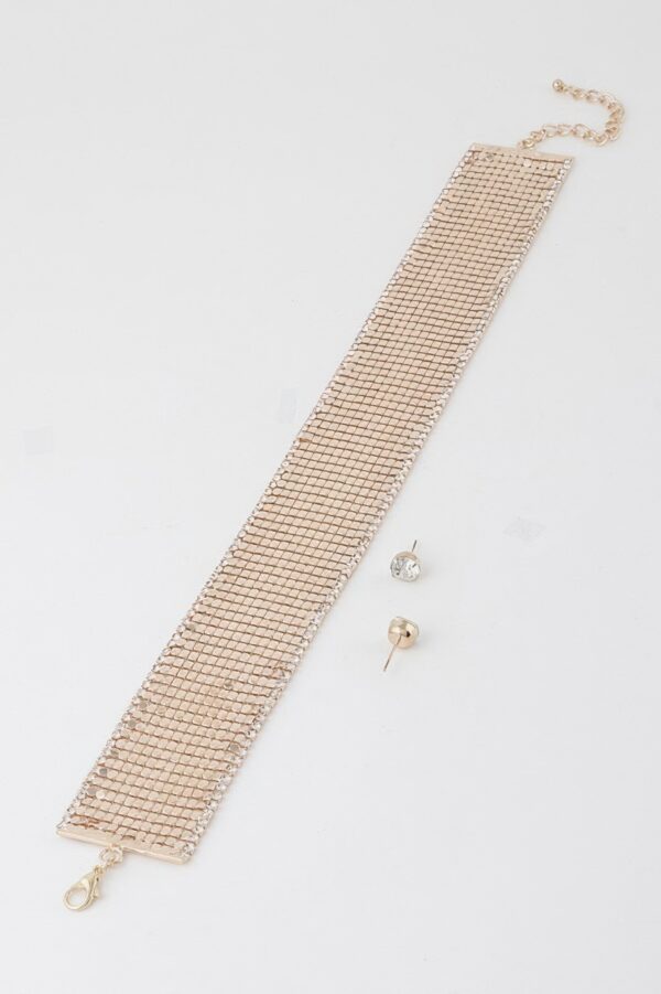 Wide Sequin Choker Necklace – Reflective Panel