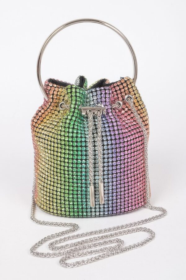 Oversized Rhinestone Cube Clutch – Structured Evening Bag