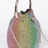 Oversized Rhinestone Cube Clutch – Structured Evening Bag