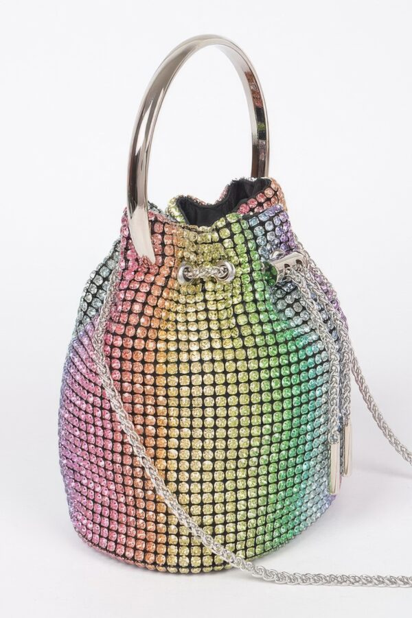 Oversized Rhinestone Cube Clutch – Structured Evening Bag