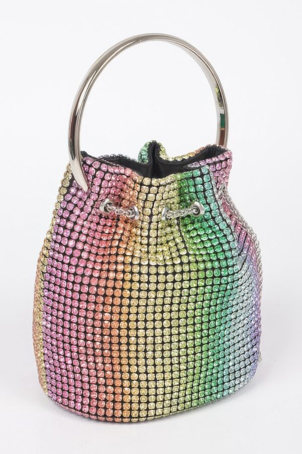 Oversized Rhinestone Cube Clutch – Structured Evening Bag