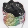 Oversized Rhinestone Cube Clutch – Structured Evening Bag