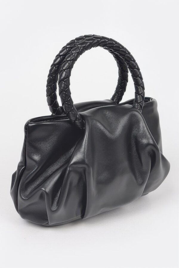 Boxy Crossbody Bag with Braided Handle – Faux Leather