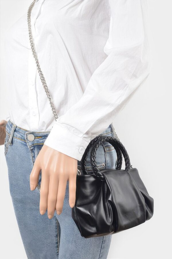 Boxy Crossbody Bag with Braided Handle – Faux Leather