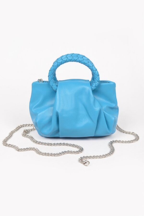 Boxy Crossbody Bag with Braided Handle – Faux Leather