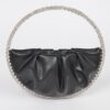 Sculptural Round Stone-Handle Evening Clutch