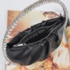 Sculptural Round Stone-Handle Evening Clutch