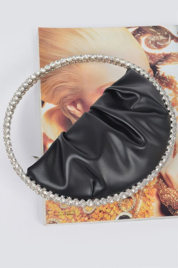Sculptural Round Stone-Handle Evening Clutch