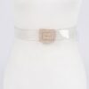 Vegan Belt with Rhinestone Buckle – Clear